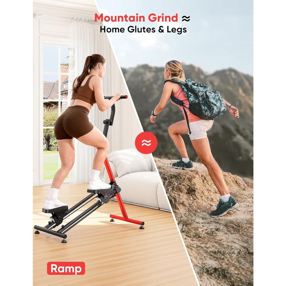 Esta versátil máquina de escalón ofrece funciones de esquí y escalada, es plegable para uso doméstico e incluye pedales anchos antideslizantes y manillares para mejorar la quema de grasa. Viene 90% preensamblada para una fácil configuración y se puede gua