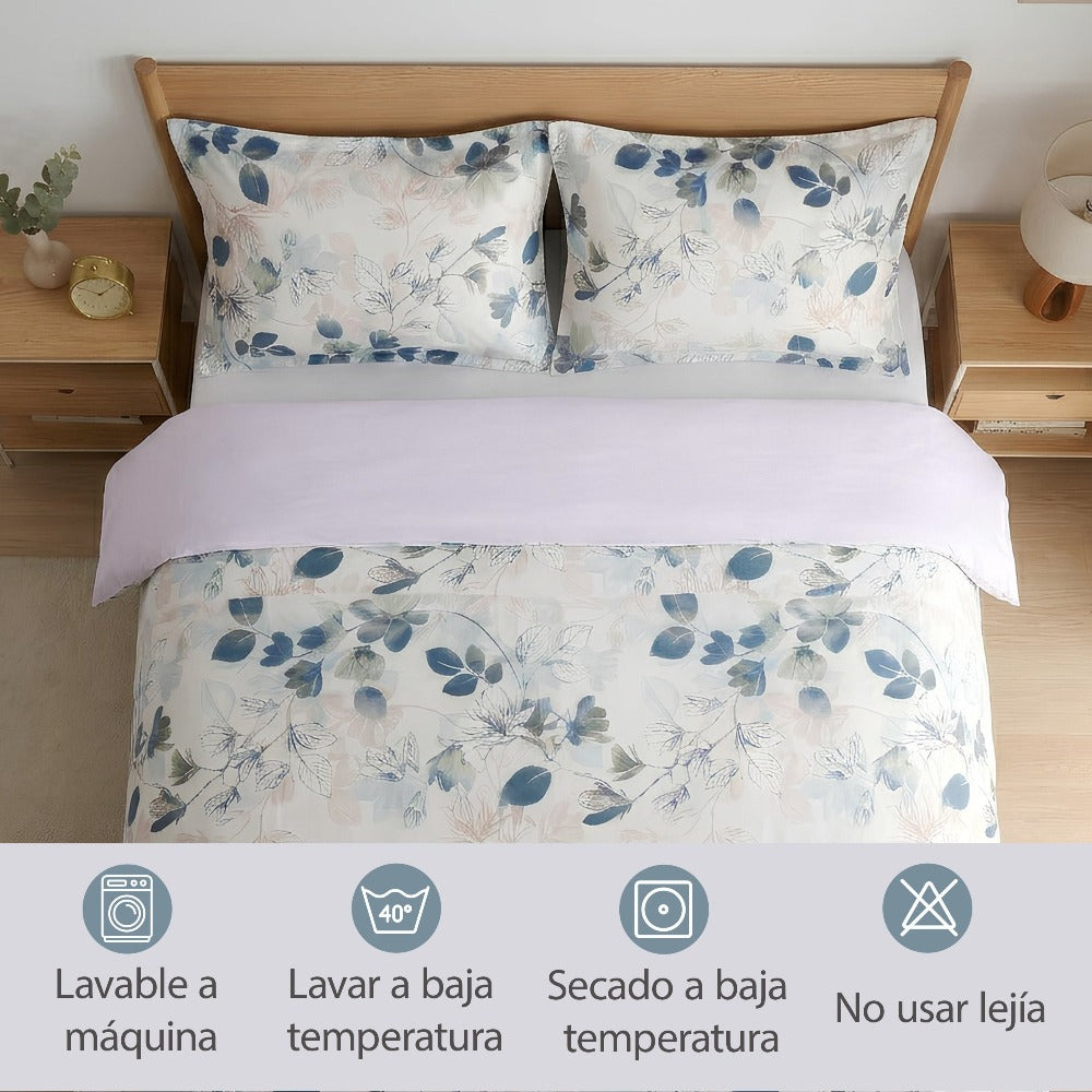 H HANSEL HOME Juego de Funda Nórdica Microfibra Transpirable – Set de Ropa de Cama con Funda de Edredón y Fundas de Almohada – Conjunto 2/3 Piezas para Dormitorio