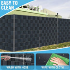 Tiras de PVC para pantalla de privacidad 450g/m², malla de valla de privacidad para jardín, 50m x 19cm, tapetes de doble varilla con 40 clips para terraza, patio, balcón, gris carbón, verde, gris claro