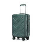 1pieza de 20/24/28 pulgadas Drak Green Sleek Geometric Pattern Hard Shell ABS+PC Maleta con cerradura TSA para viajes sin esfuerzo Regreso a la escuela Regalo de vacaciones