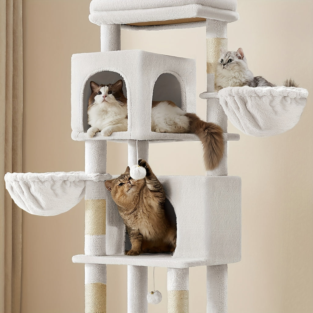Árbol rascador para gatos 175cm | Juego descanso y cuidado de uñas