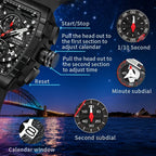 Relojes de pulsera para hombre H, movimiento de cuarzo de alta precisión, correa de silicona, resistente al agua, calendario, diseño multifuncional, relojes de vestir para hombre