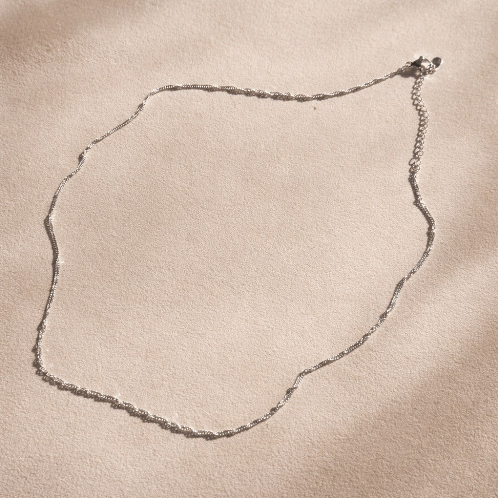 Collar de plata 925 para mujer – Cadena de plata trenzada elegante y minimalista – Cadena delicada para mujer, regalo de joyería
