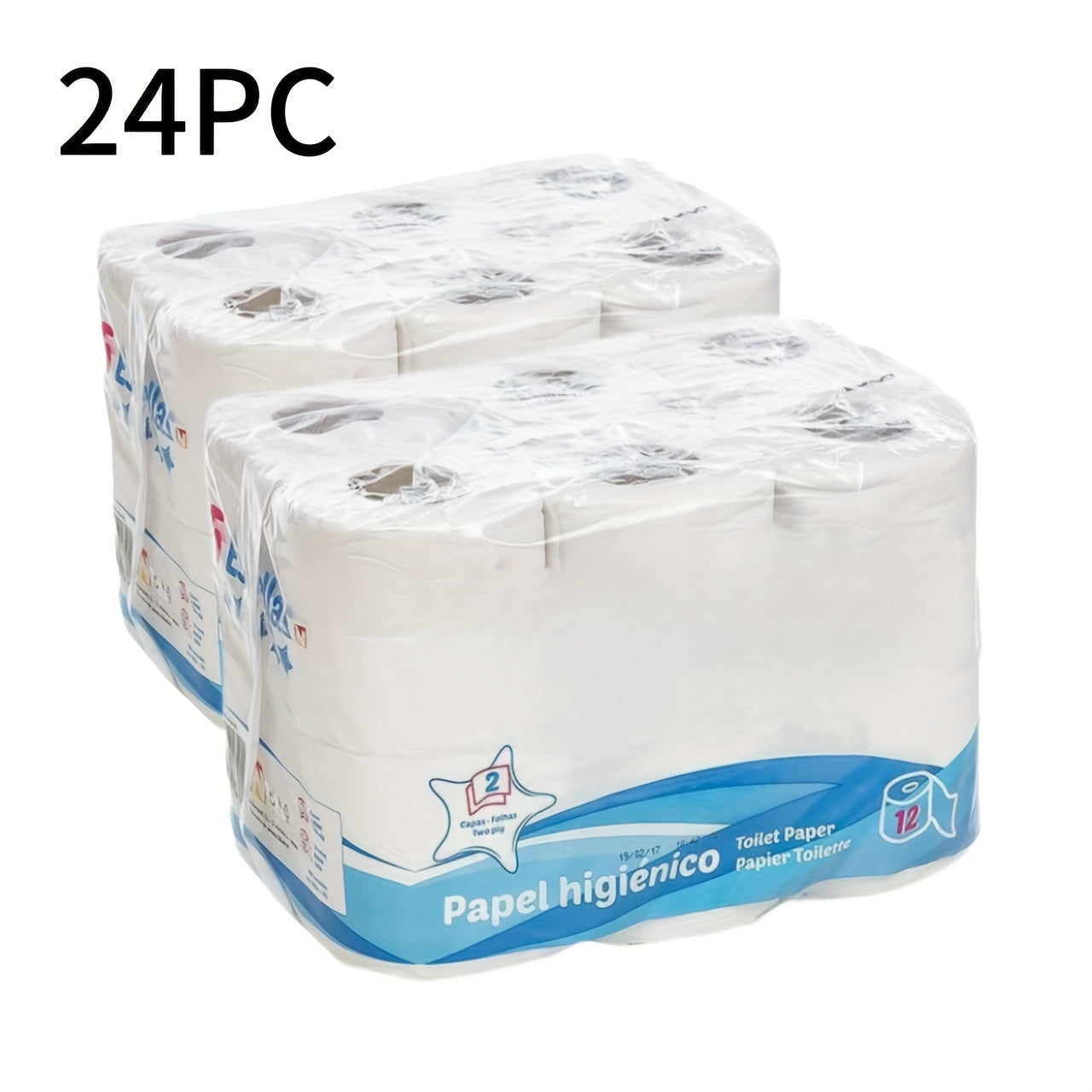 Papel Higiénico Suave y Seguro para el Hogar - Paquetes de 12, 24, 48 o 96 Rollos; Sin Blanquear ni Fragancia, Ideal para Uso Familiar Diario