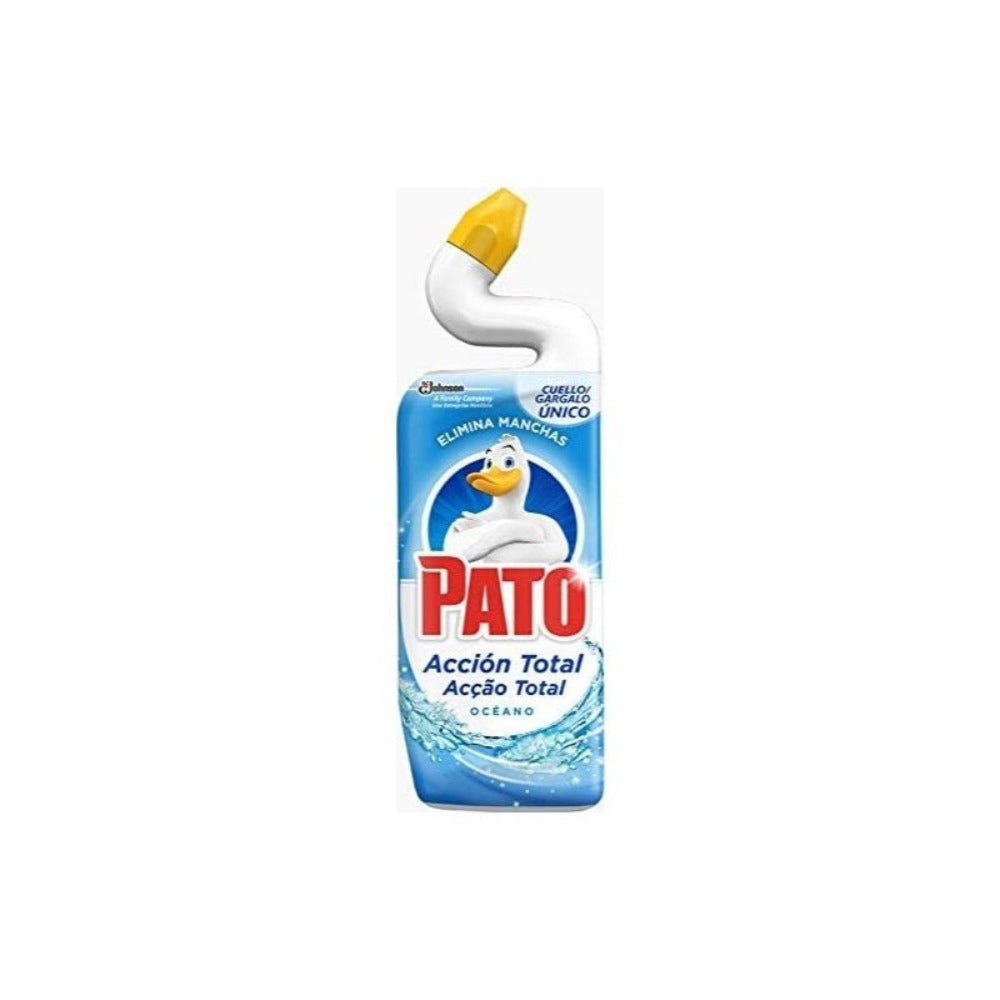 Pato WC Frescor total- Limpiador Quitamanchas para Inodoro 2 Unidades*750 ml-Pato WC Acción Total limpiador para inodoro Oceano, limpia y perfuma 2 Unidades*750 ml