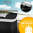 Tillvex® Caja Enfriadora Eléctrica 24L | Mini Nevera 230V & 12V para Coche, Auto, Camping | Caja Térmica Aislada para Enfriar y Calentar | Caja Calentadora con Asa de Transporte y Modo ECO TVKB24-01