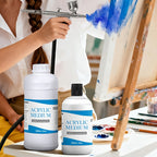 Medio y diluyente para pintura acrílica de gran capacidad, apto para todas las pinturas acrílicas - Líquido mejorador de flujo para profesionales y artistas, mejora la consistencia, la mezclabilidad y la estructura en capas - Compatible para uso profesion