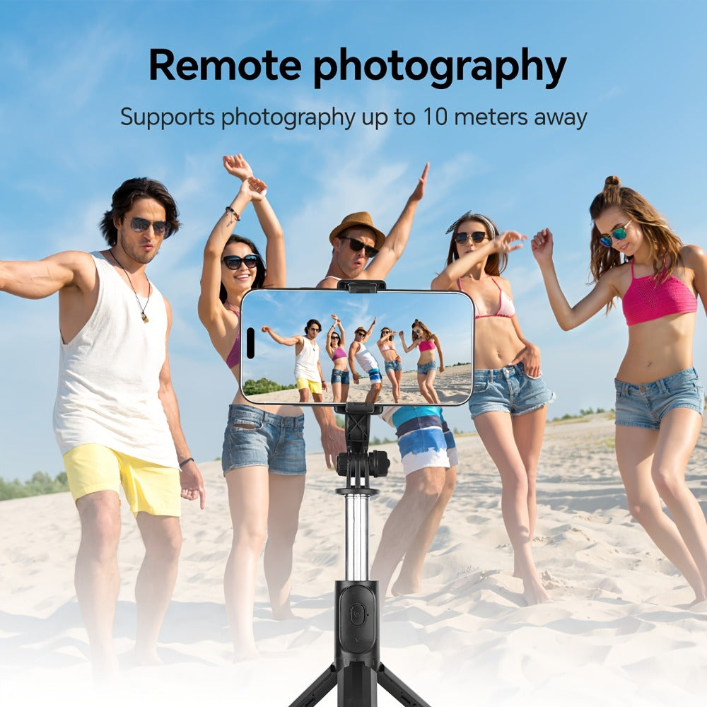 Palo Selfie Retráctil Profesional de 101.6 cm, Trípode de Suelo para Transmisiones en Vivo, con Control Remoto Inalámbrico, Rotación de 360°, Diseño Estable Anti-vibración. Ideal para Vlogs de Viajes y Exteriores para Transmisiones en Vivo. Compatible con
