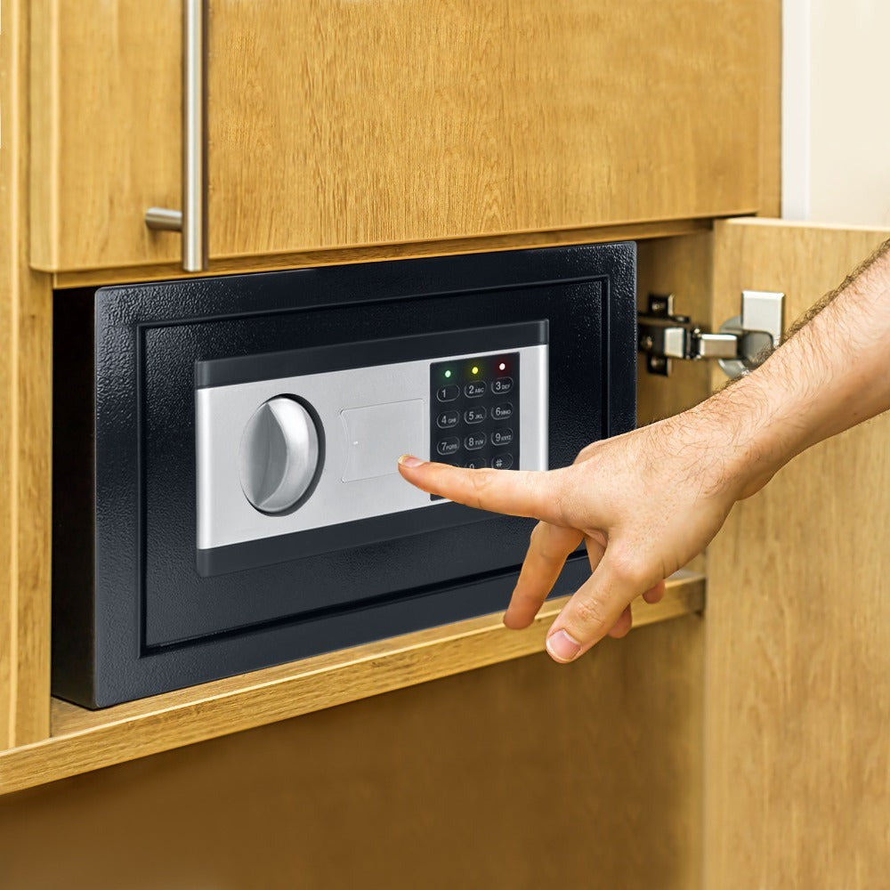 Caja Fuerte para Muebles con Gabinete de Acero, Incluye Cerradura y Llaves, con Puerta de Acero Colgante, Caja Fuerte de Pared para Seguridad