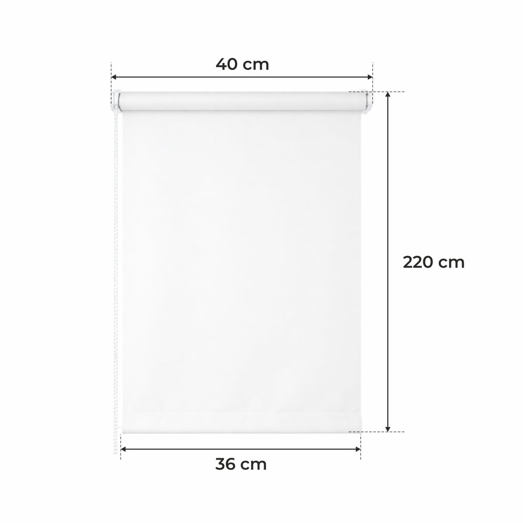 Persiana Enrollable para Ventana • BLANCA • 32 Tamaños • BOJANEK MINI ROLLER BLIND • Soportes Ajustables • Instalación sin Taladro en la Ventana • Persiana Enrollable con Mecanismo de Cadena • Cubierta de Ventana Protectora contra el Sol • Ideal para Saló