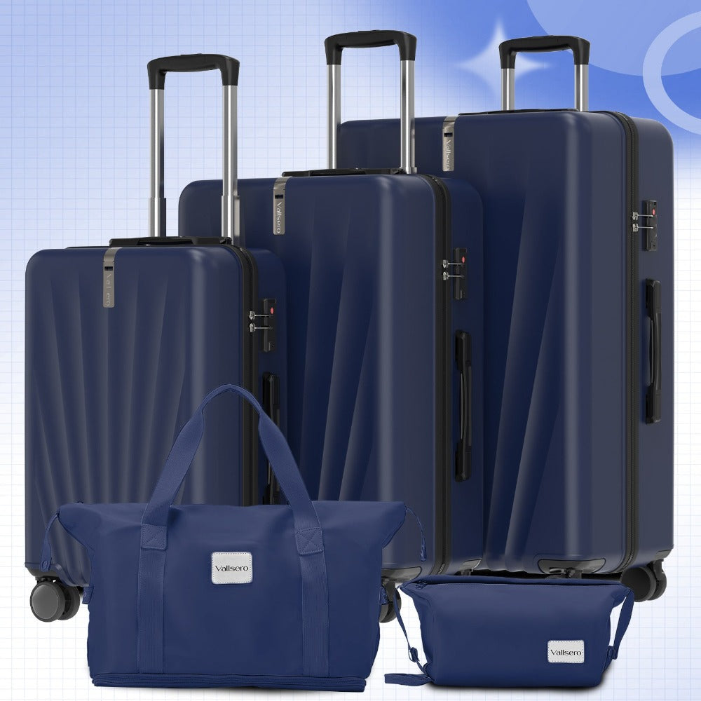Juego de 5 piezas de equipaje, juego de viaje para trolley de negocios y viajes, cerradura TSA, ruedas de 360°