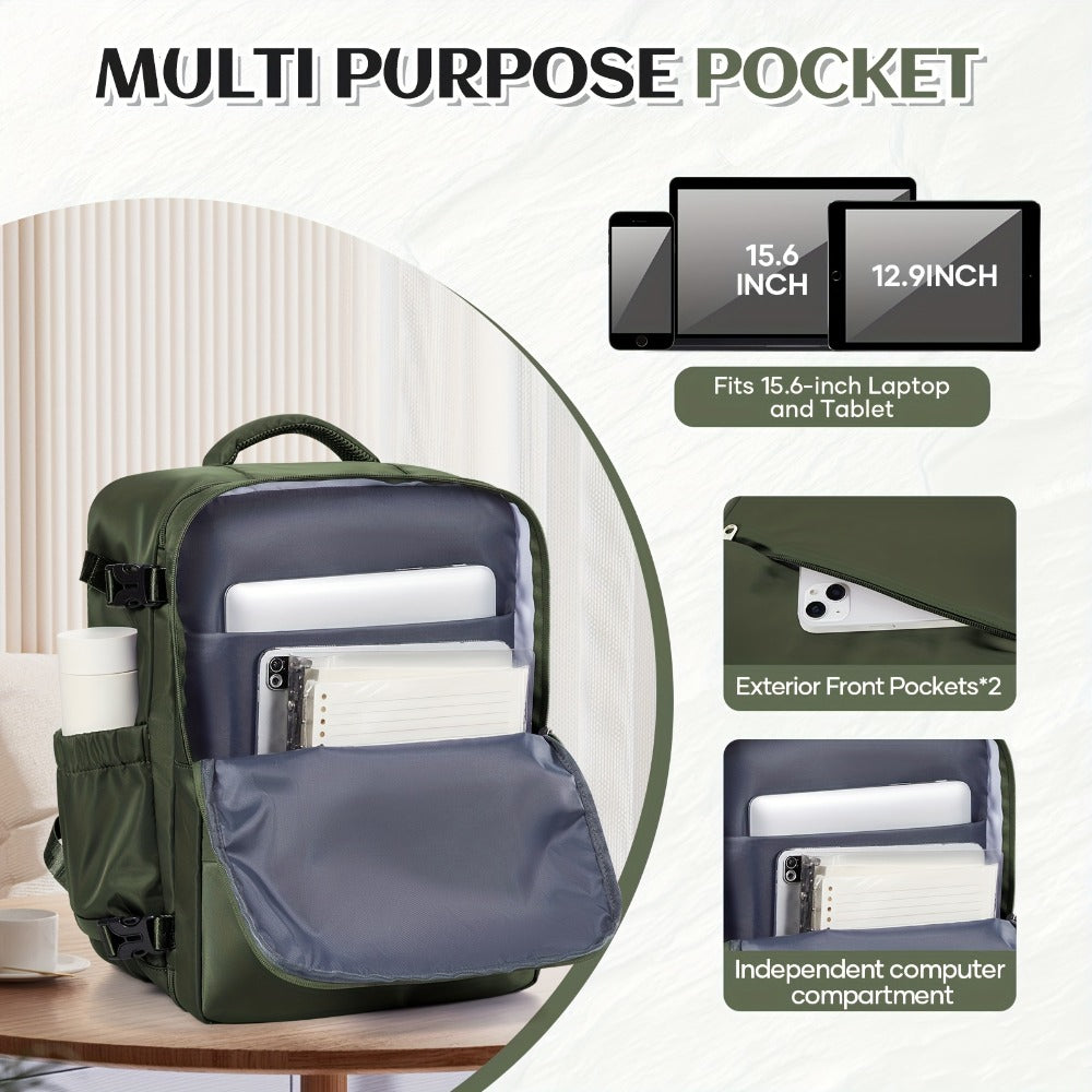 Mochila de Viaje 40X30X20 CM, Dimensiones Ryanair 40X30X20 CM Mochila de Cabina/Mochila de Equipaje/Mochila de Aviación, Convertible de Mano, Ligera Ideal para Viajes Cortos, Se Adapta Fácilmente Debajo de los Asientos, Mochila Portátil para Laptop de 14"