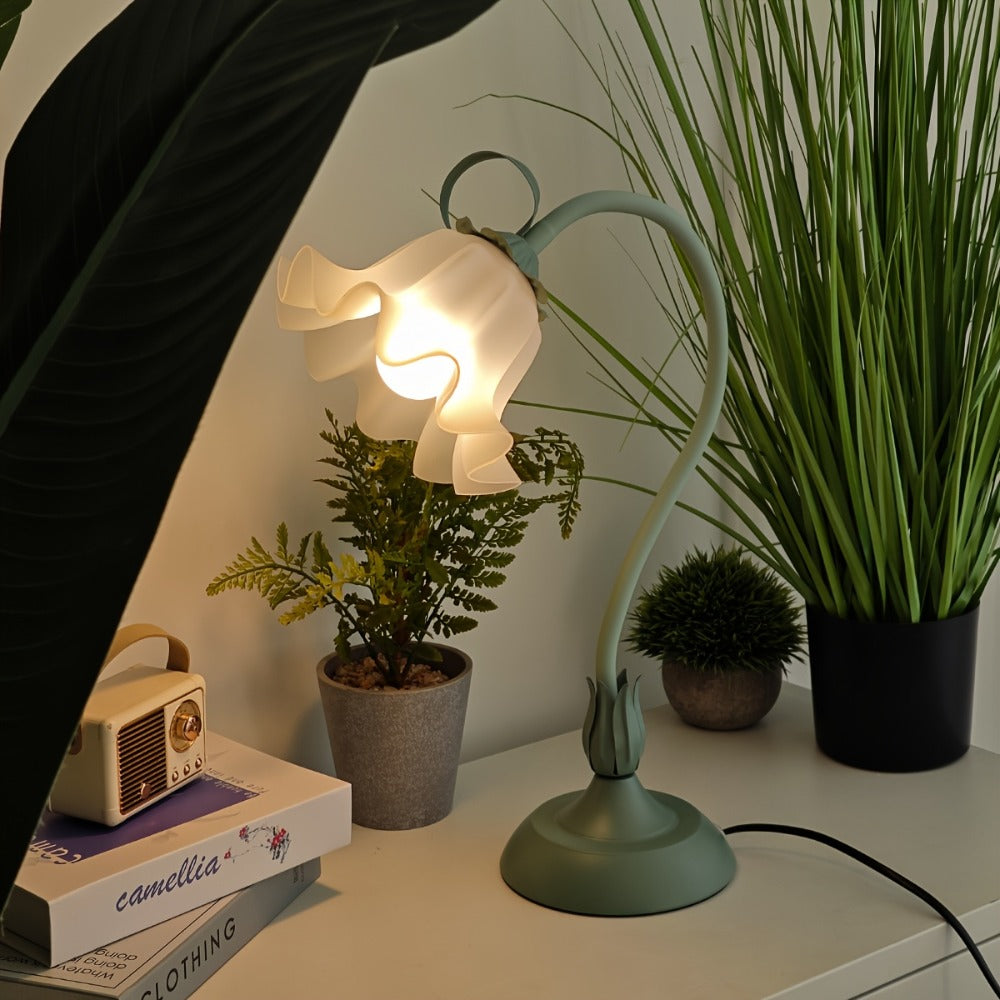 Lámpara de escritorio de oficina, lámpara de lectura LED de mesita de noche, lámpara nocturna de flores de jardín, modo de tres colores, bonita lámpara decorativa de mesita de noche, lámpara de escritorio para iluminación de sala de estar y dormitorio, de