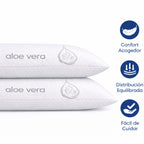 COMFORT SLEEP | Almohada Viscoelástica Aloe Vera con núcleo ajustable y funda transpirable para cuello y descanso diario – Almohada viscoelástica made in Spain para dormir de lado, boca arriba o boca abajo
