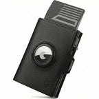 Cartera Pepple para Airtag, Cartera de hombre con botones, Cartera inteligente con compartimento para monedas, Cartera de hombre para más de 10 tarjetas, Carteras para hombre, Protección RFID, Marrón Plateado, Moderna