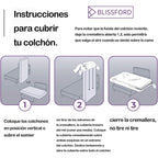 1 pc Protector De Colchon Funda Cutí con altura 25 cm Transpirable con Cremallera 100 Microfibra, Protector Tacto Liso y Suave