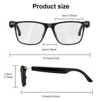 Gafas de Audio Inteligentes Multifuncionales con Altavoz Integrado y Tecnología Soundwave, Compatibles Con Llamadas Inalámbricas, Responder/Rechazar llamadas, Escuchar Música en las Gafas, Control por Foto, 85mAh*2 Batería Grande, Gran Autonomía, Diseño E