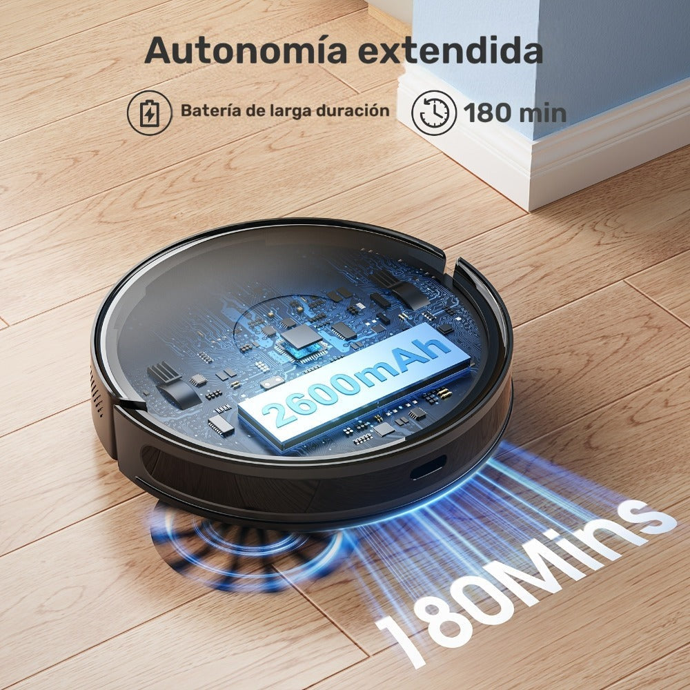 Lubluelu B40 Robot Aspirador y Fregona 3 en 1 | Succión Potente de 7500 Pa, Bajo Ruido de 62 dB, Cuerpo Ultradelgado de 9.98 cm, Mapeo de 5 Pisos, Modos de Limpieza Diversificados, Ideal para Pelo de Mascota, Alfombra y Suelo Duro, Regalos Ideales de Navi