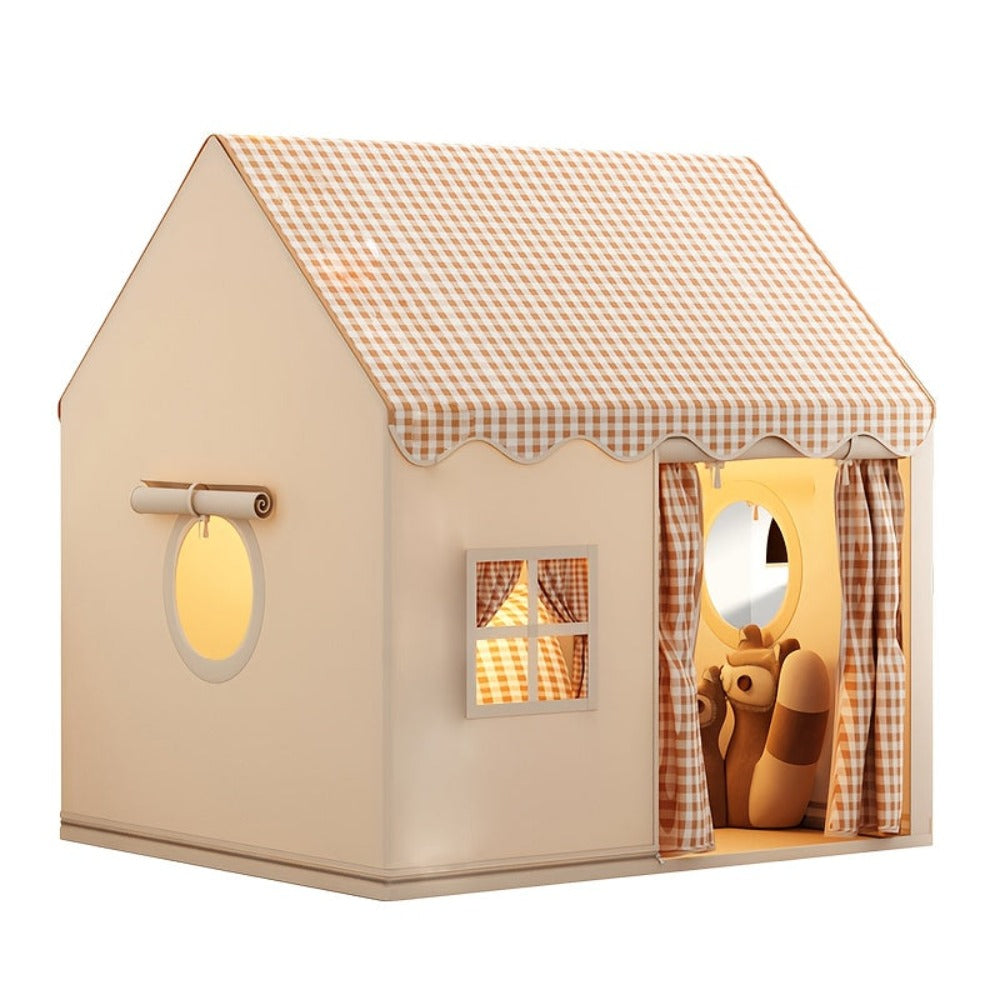 Tienda de Juegos para Niños con Ventana - Castillo de Princesas para Interior/Exterior, Beige y Blanco, Fácil de Montar, Casa de Juegos Ligera y Portátil para Niños Pequeños, Niños y Niñas, Decoraciones para Fiestas de Cumpleaños, Casa de Juegos de Roles