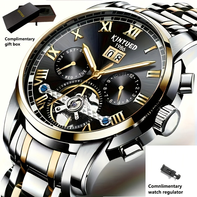 Reloj Mecánico Deportivo Casual de Lujo con Espalda Transparente, Cuerpo Automático y Resistente al Agua para Hombres como Regalo Festivo