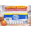 Pack promoción 108 rollos de papel higienico Albor Colhogar marca Española calidad y seguridad en cada uso.