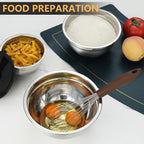 Juego de 21 tazones mezcladores/7 tazones con tapas, tazones para ensalada anidables de acero inoxidable con 3 accesorios de rallador, 7 cucharas medidoras y fondo de silicona antideslizante, tazones de cocina para cocinar, hornear y preparar alimentos, a