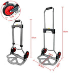 Carretilla de mano plegable, carrito de mudanzas, carretilla con área de carga antideslizante y altura de mango ajustable, carga máxima de 80 kg