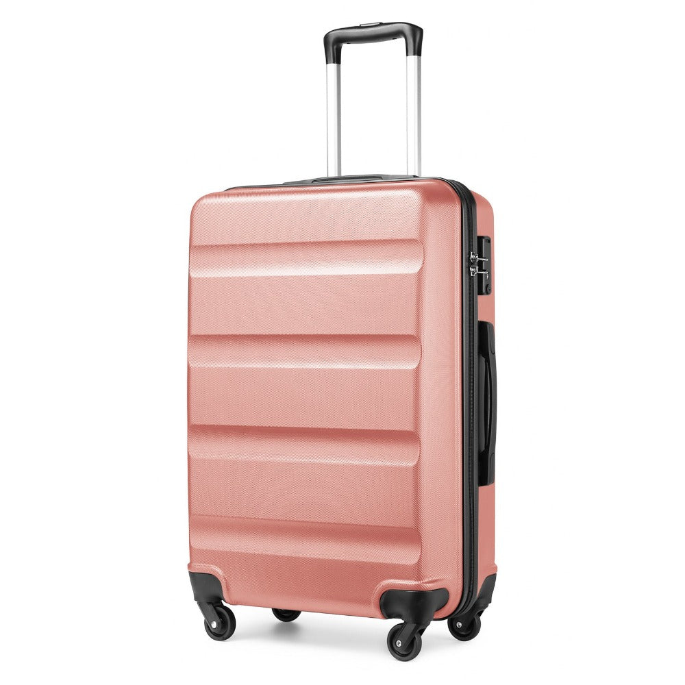 Diseño horizontal desnudo de gran capacidad con cerradura TSA ruedas giratorias maleta de shell duro ABS para regreso a clases regalo de vacaciones