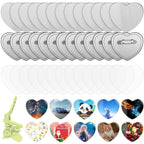 100 Juegos de Botones Metálicos en Forma de Corazón, Suministros para Fabricación de Insignias en Blanco para Máquina de Hacer Botones