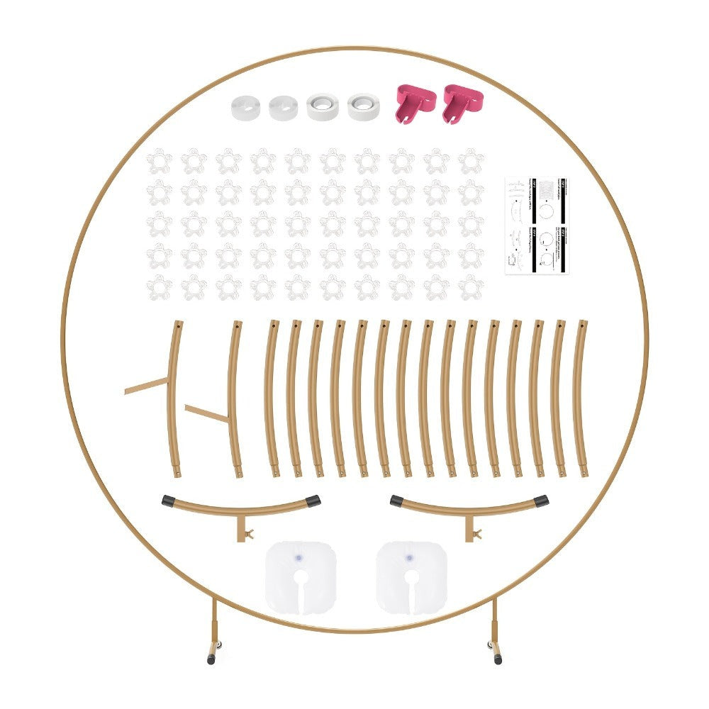 Kit de Arco de Globos Reutilizable con Soporte 2.2m/7.2ft - Dorado, Ideal para Cumpleaños, Bodas y Aniversarios, Decoración de Fiestas, Telón Fotográfico, Navidad (Globos y Plantas No Incluidos)