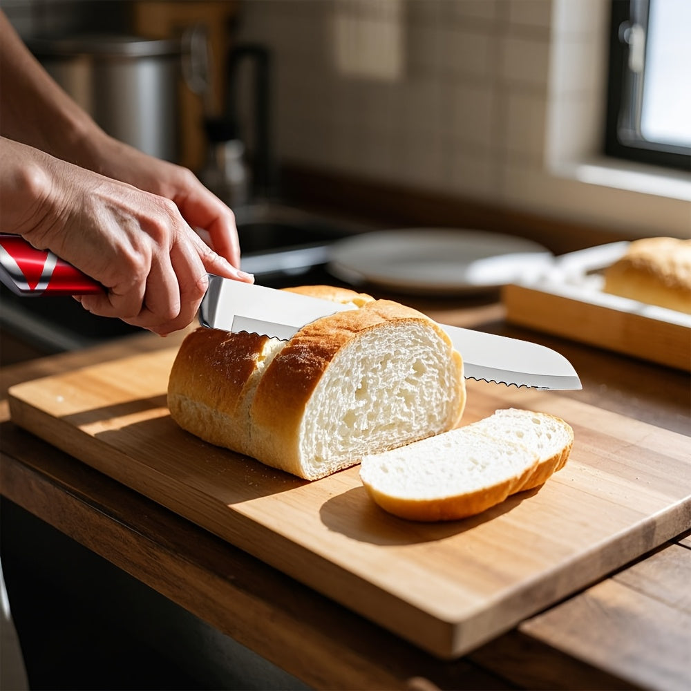 Juego de cuchillos de cocina | Juego de 9 cuchillos de cocina con soporte, cuchillos de acero inoxidable, resistentes y duraderos, juego de