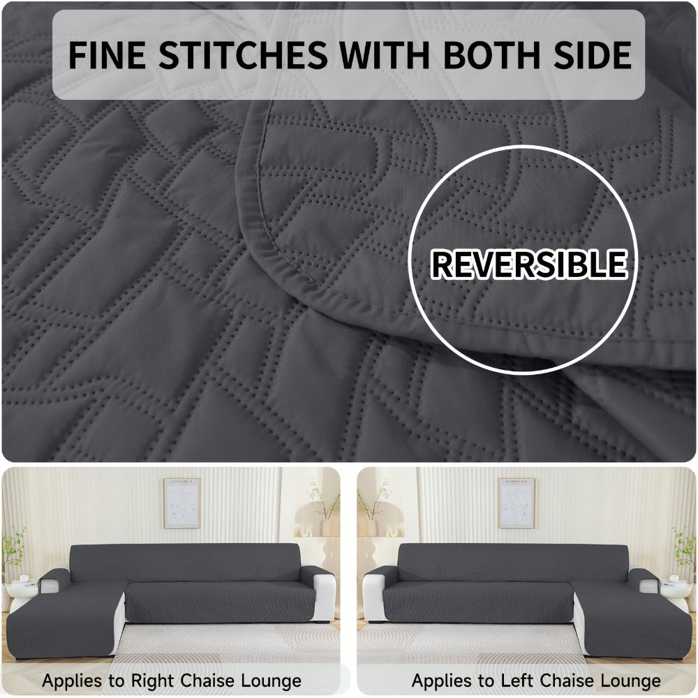 Funda para sofá de 3 plazas con chaise longue, funda para sofá en forma de L, funda para sofá con chaise longue izquierda y derecha con península, funda para sofá chaise longue, funda para sofá L (255 cm, verde claro)
