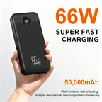 Batería externa | Banco de energía de 50000 mAh, cargador portátil de gran capacidad con carga rápida de 66 W, USB-C/USB-A, compatible con iOS y