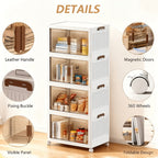 Armario plegable de 5/4/3 niveles, el contenedor de cocina, caja de almacenamiento grande de doble apertura, accesorios para gabinetes, muebles con cubierta y ruedas, armario grande para guardar ropa, snacks, libros, contenedor plegable para el hogar, la