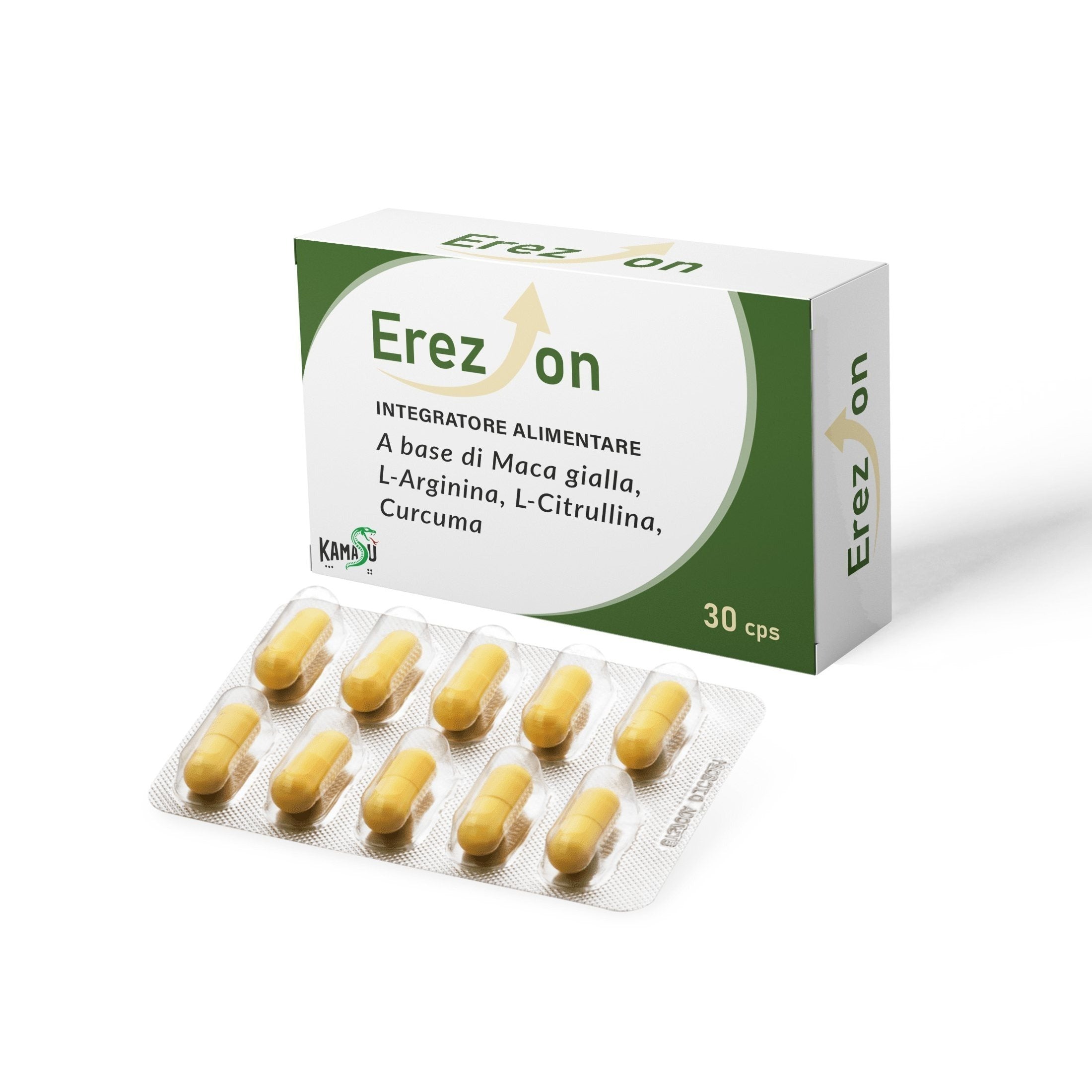 Integrador para hombre con Maca Amarilla, Arginina, Citrulina y Cúrcuma - Envío Rápido desde Almacén Local - 30 Cápsulas Hechas en Italia