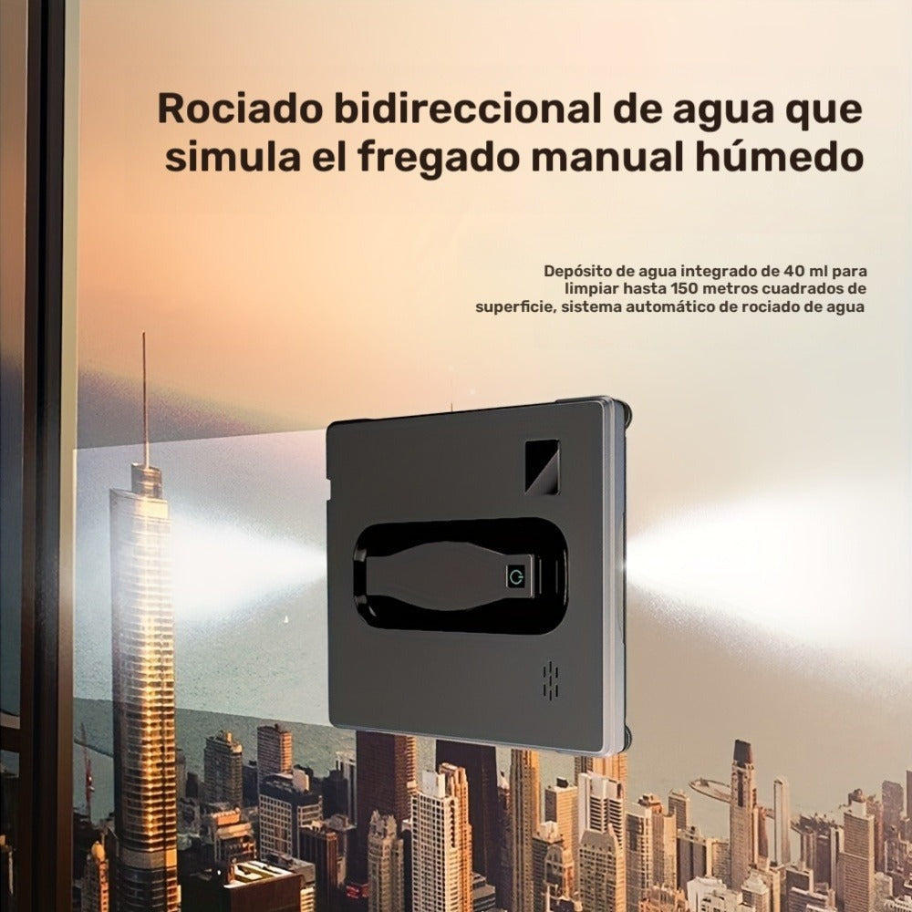Puruikai 21B Black Friday Navidad Nuevo Producto Almacén Local Cuadrado Robot de Limpieza de Ventanas Inteligente, Control Remoto Rociado Automático de Agua Limpieza de Vidrios de Ventanas Dios HCR-21B, Adecuado para el Hogar, la Oficina