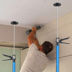 Paquete de 2, Soporte de techo de acero, Altura de soporte ajustable de 115-290 cm, Capacidad de carga de 50 kg, Ángulo de soporte telescópico de hasta 45 grados, Soporte de montaje, Soporte de una mano adecuado para paredes y techos