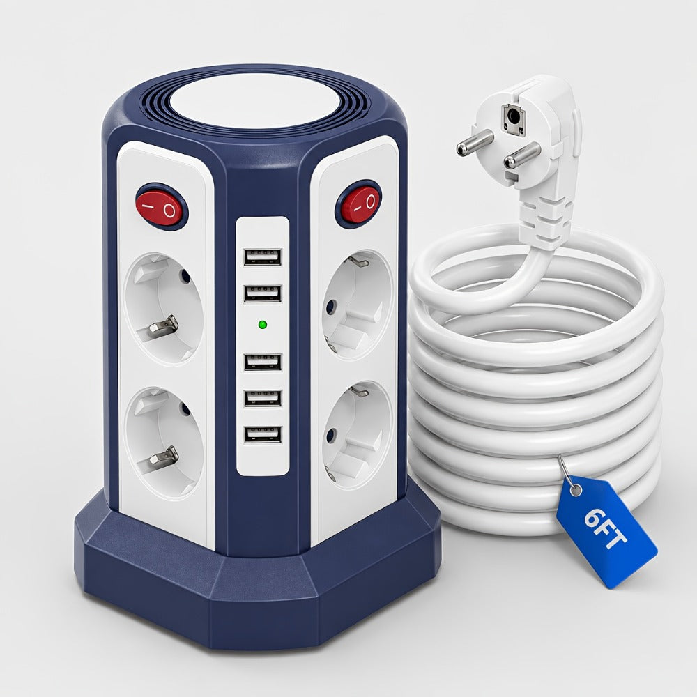Regleta eléctrica con cable 3 m | Hogar oficina taller y dispositivos