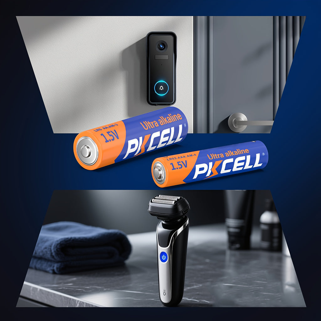 Pilas alcalinas | PKCELL 60 pilas AA alcalinas ideales para accesorios de PC (ratón, teclado) y hogar inteligente (control remoto, báscula