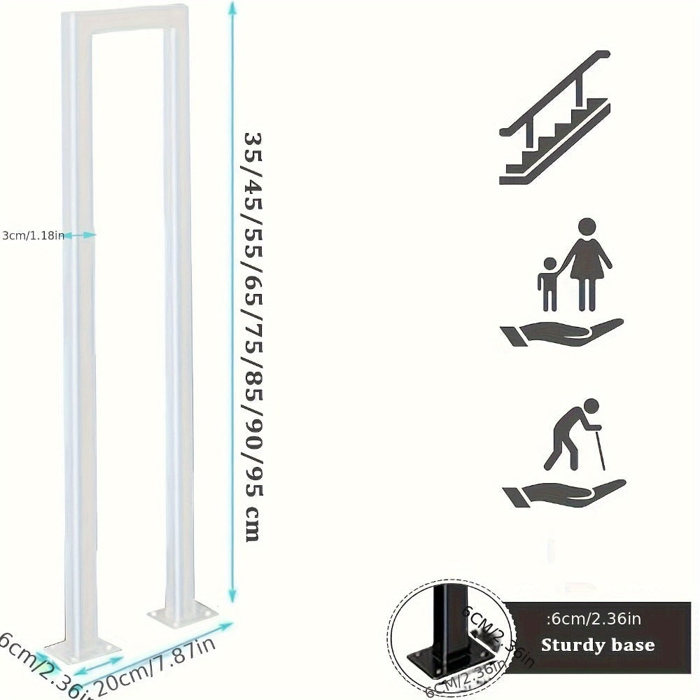 Barandillas de escaleras interiores, barandillas en forma de U para escaleras, barandillas exteriores, barandillas para escaleras, barandillas industriales antideslizantes de seguridad, elegantes y sencillas, para escaleras, porche y jardín