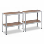 Estantería Metálica Almacenaje de Acero Galvanizado con 5 Baldas de MDF, Plata, 180x90x40cm Modular, Baldas Ajustables, trastero, Garaje.