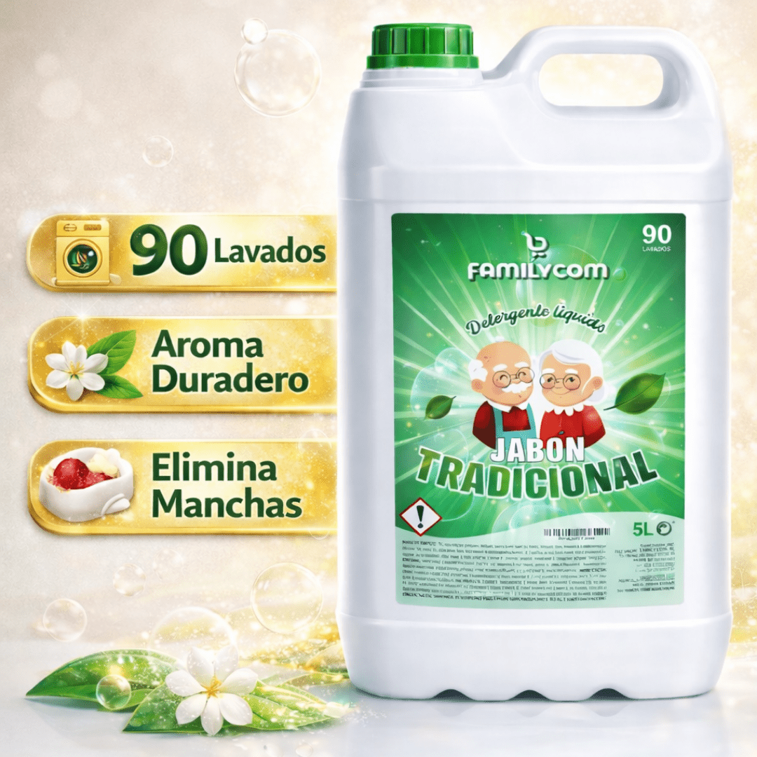 Detergente Liquido para Lavadora Profesional Marsella Tradicional 5L, Detergente para Ropa Blanca y de Color con Fórmula Concentrada, 90 lavados, Jabón Natural para una Ropa Limpia y Cuidada