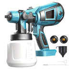Rociador de Pintura Compatible con Batería Makita 18V, 2x Baterías Inalámbricas de 3000mAh, Distancia de Pintado de 20cm, 3 Boquillas (1.0/1.8/2.5mm), Kit de Limpieza, Rociador Manual para Paredes y Madera