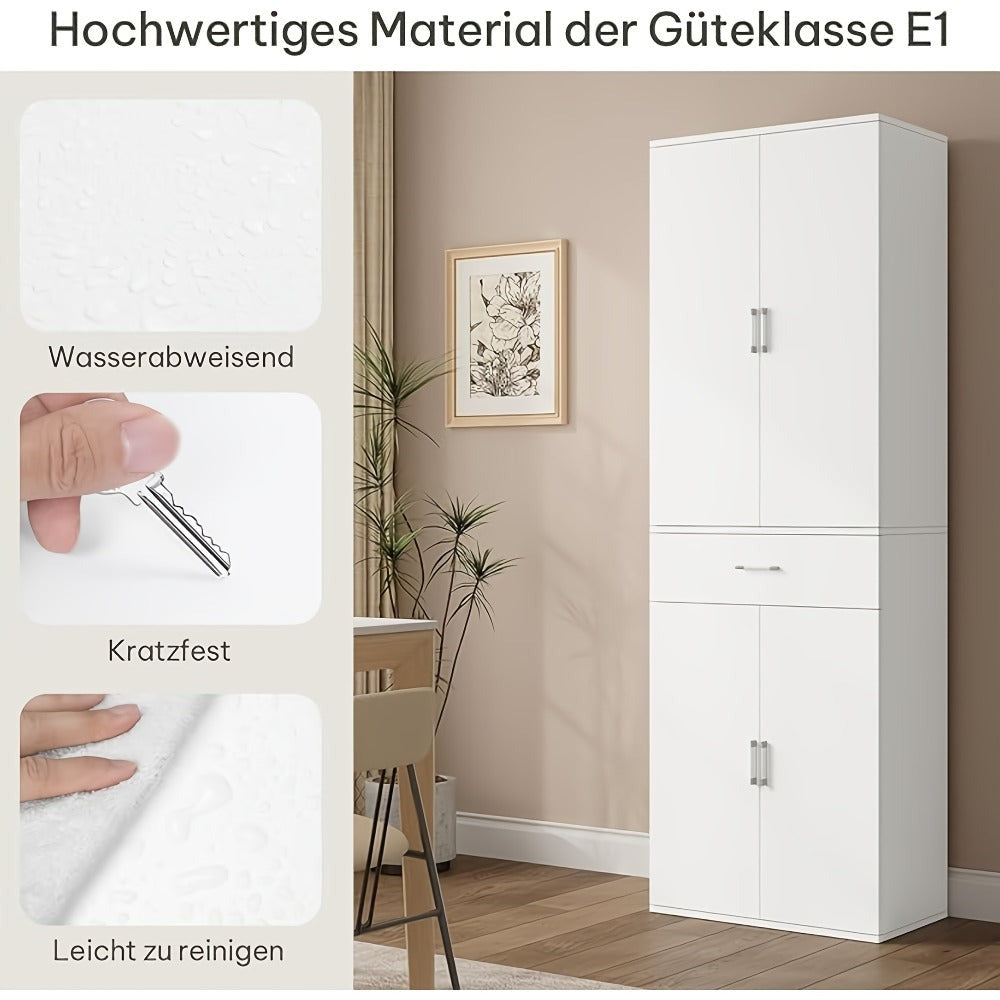 1pc Archivador Vertical, Gabinete con Puertas de Cajones, Gabinete de Almacenamiento Multifuncional, Gabinete de Oficina, Armario, Gabinete Alto, Blanco