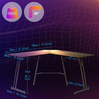 Escritorio de Esquina para Gaming 120x120cm, Escritorio en Forma de L, Mesa de Computadora para Oficina y Hogar, (con/sin Soportes para Monitor)