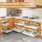 2 Paquetes de Cajones Extensibles para Gabinetes de Cocina, Juego de 2 Estantes Deslizantes de Almacenamiento, Cestas Extraíbles para Fregadero Sin Taladro, Estantes de Gabinete de Fácil Acceso, Adecuados para Baños y Lavanderías, Organizador de Almacenam