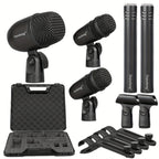 Kit de micrófonos dinámicos con cable Depusheng de 5/7 piezas para batería, voz y otros instrumentos con clip roscado para escenario, 4 de julio/Día de la Independencia
