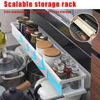 Estante de Especias Expandible, Estante de Metal Multifuncional, Estante de Almacenamiento Retráctil para Varios Botellas y Frascos en la Cocina - Estante de Platos de Un Solo Nivel, Orden y Arreglo, Uso Multiusos, Regalo Perfecto para el Día del Padre