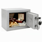 Caja Fuerte Seguridad Digital 4L Nyana Home | Cerradura Electrónica con Código + 2 Llaves de Emergencia | Acero Reforzado Negro Antirrobo | Ideal Hogar, Oficina y Hotel | Montaje en Pared o Suelo con Pernos Incluidos | Panel LED Indicador de Estado | Prot