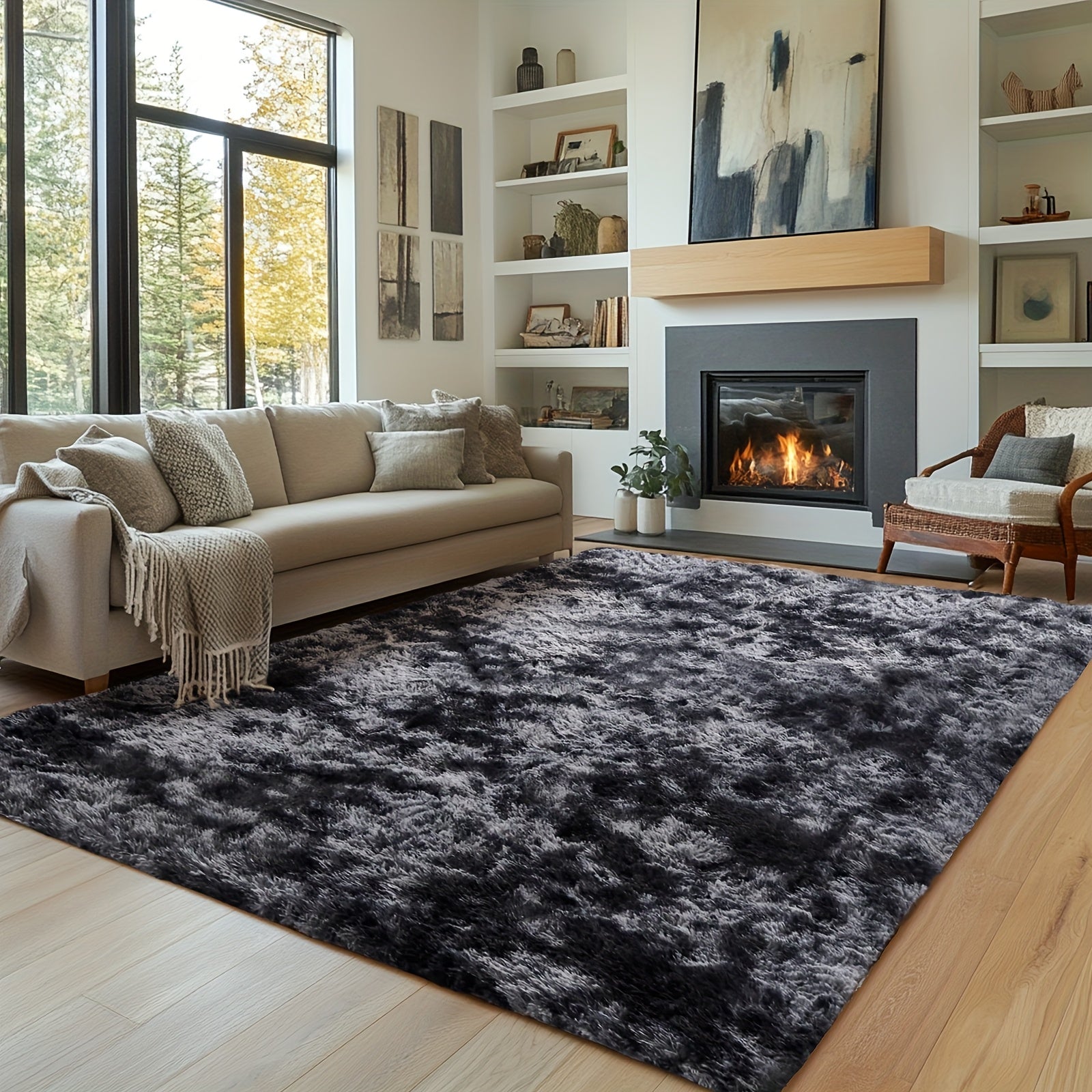 Alfombra para Sala, Alfombra Peluda para Dormitorio, Decoración del Hogar Alfombra Grande, Alfombra Súper Esponjosa y Aterciopelada para Dormitorio, Alfombra Aterciopelada para Decorar Sala de Juegos, Estudio, Alfombra Interior Súper Suave y Cálida, Regal